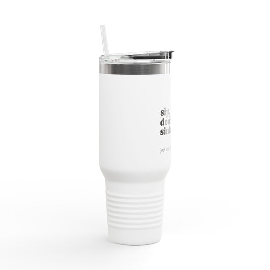 "Sip, Don't Sink" Daisy Tumbler with Straw